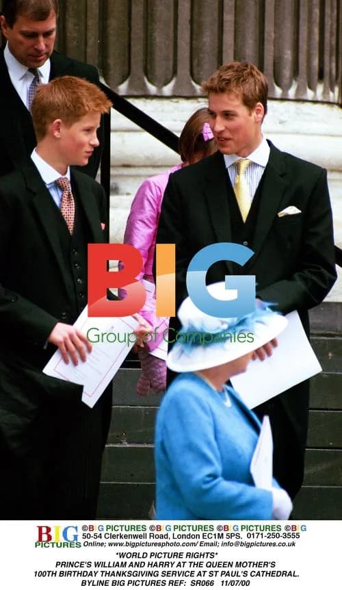 Prince William and Harry at Queen Mother's Birthday