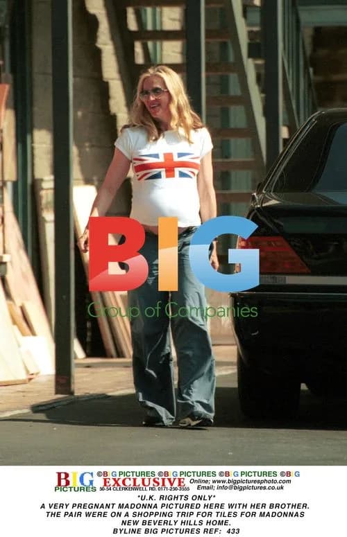 Pregnant Madonna Shopping with Brother