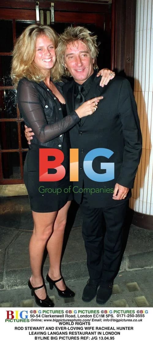 Rod Stewart and Racheal Hunter Leaving Langans Restaurant