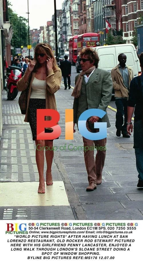 Rod Stewart and Penny Lancaster on Sloane Street