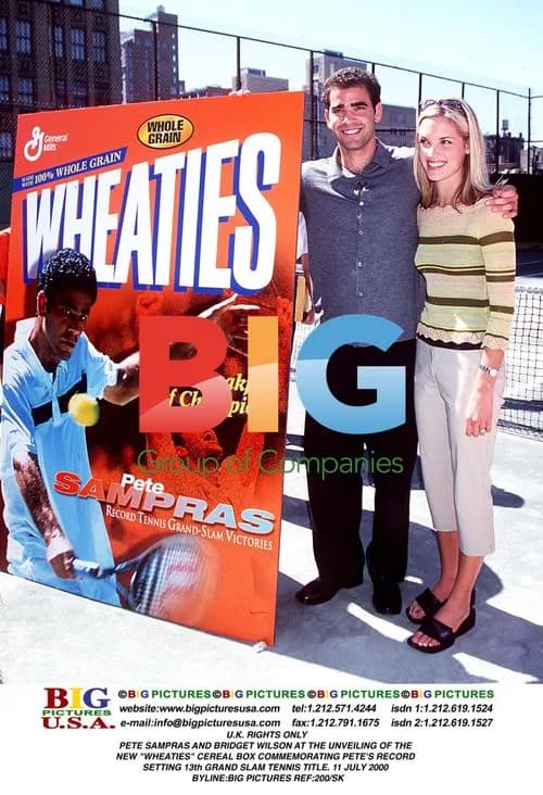 Pete Sampras and Bridget Wilson at Wheaties box unveil