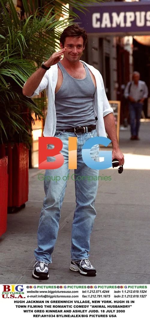 Hugh Jackman filming in Greenwich Village