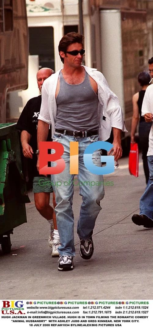 Hugh Jackman filming in Greenwich Village