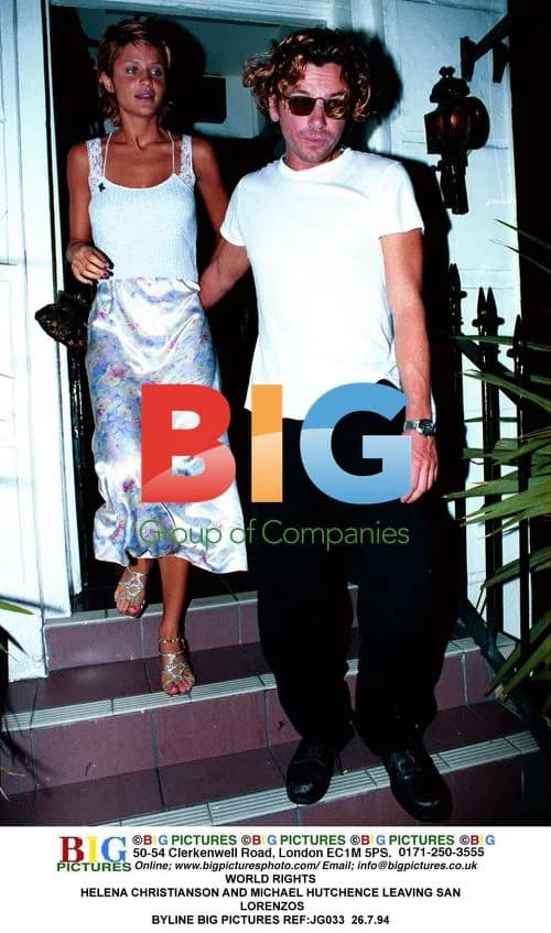 Helena Christianson and Michael Hutchence leaving San Lorenzos