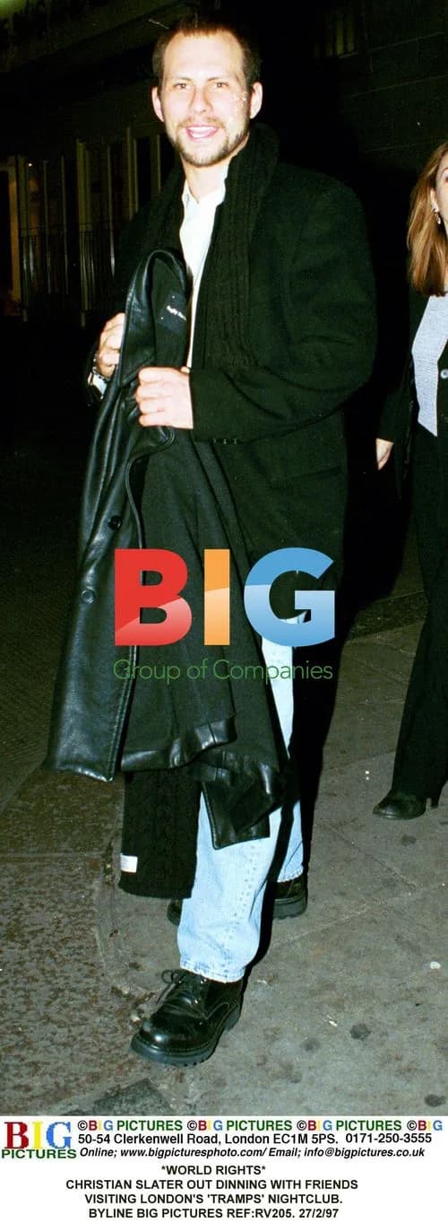 Christian Slater out in London
