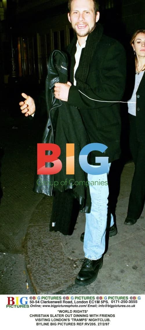 Christian Slater out in London