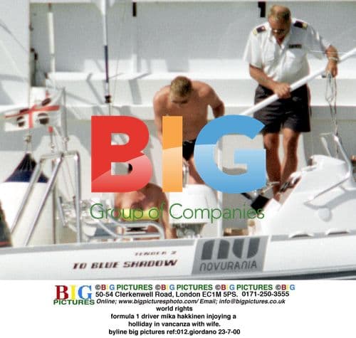 F1 Driver Mika Hakkinen on Holiday with Wife