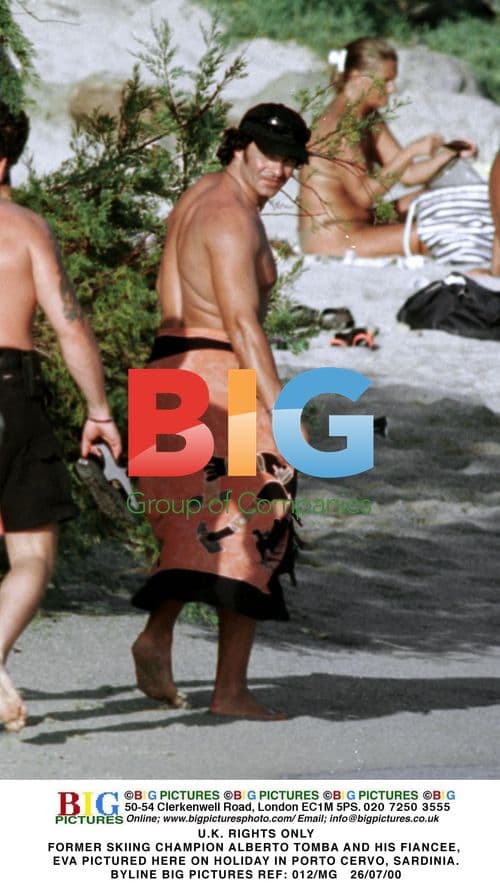 Alberto Tomba and Fiancee Eva on Sardinia Holiday