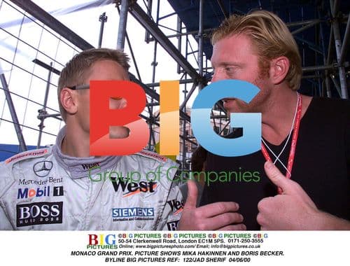 Mika Häkkinen and Boris Becker at Monaco Grand Prix