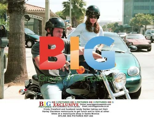 Cindy Crawford and Randy Gerber at Motorcycle Shop
