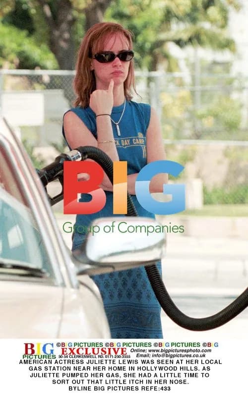 Juliette Lewis Pumps Gas in Hollywood