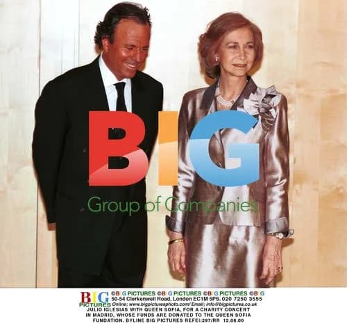 Julio Iglesias with Queen Sofia at Charity Concert