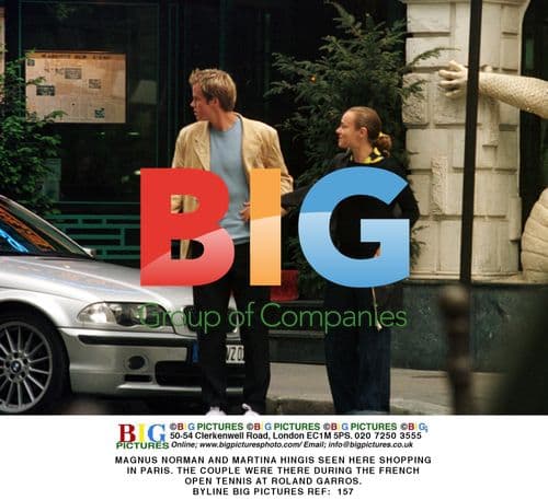 Magnus Norman and Martina Hingis Shopping in Paris