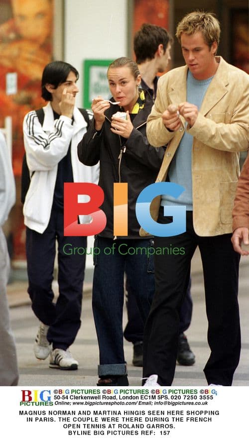 Magnus Norman and Martina Hingis shopping in Paris