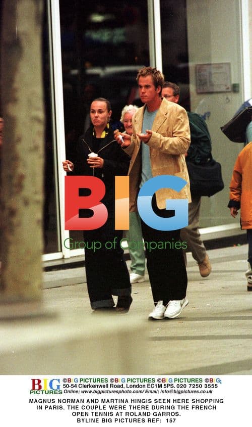 Magnus Norman and Martina Hingis Shopping in Paris