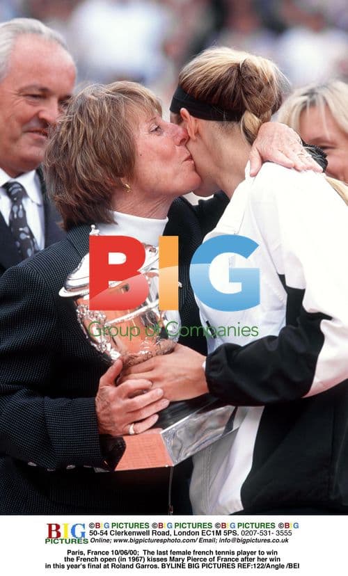 French Open 1967 Winner Kisses Mary Pierce