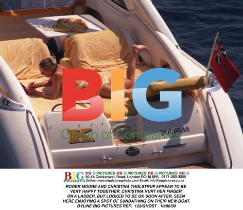 Roger Moore and Christina Tholstrup Enjoy Boat Trip