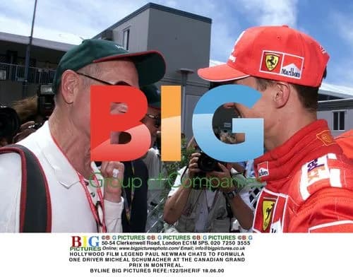Paul Newman and Micheal Schumacher at Canadian Grand Prix