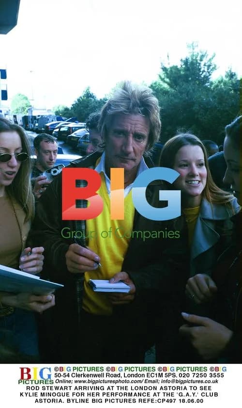 Rod Stewart Arrives for Kylie Minogue's G.A.Y. Performance