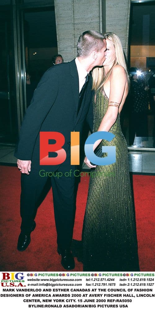 Mark Vanderloo and Esther Canadas at CFDA Awards 2000