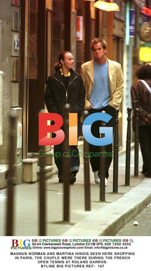 Magnus Norman and Martina Hingis shopping in Paris