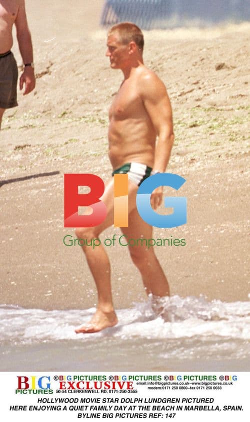 Dolph Lundgren Enjoys Family Beach Day in Marbella