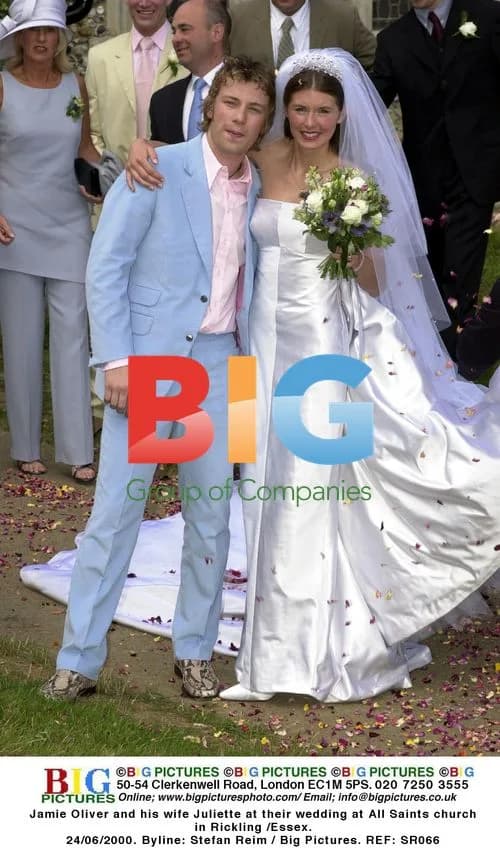 Jamie Oliver and wife at wedding in Rickling