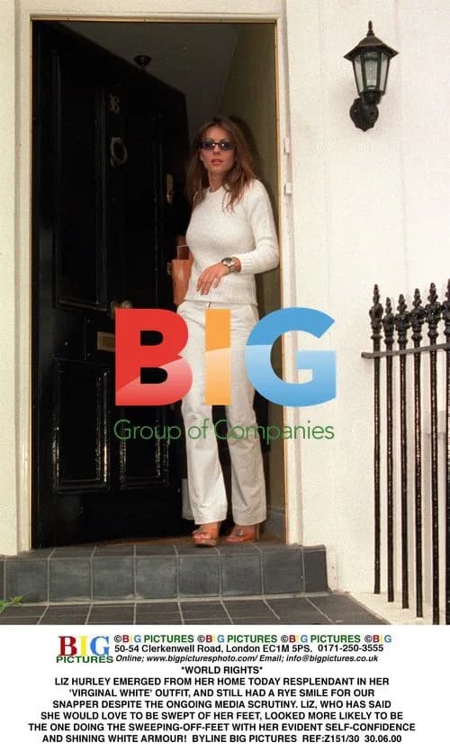Liz Hurley in White Outfit
