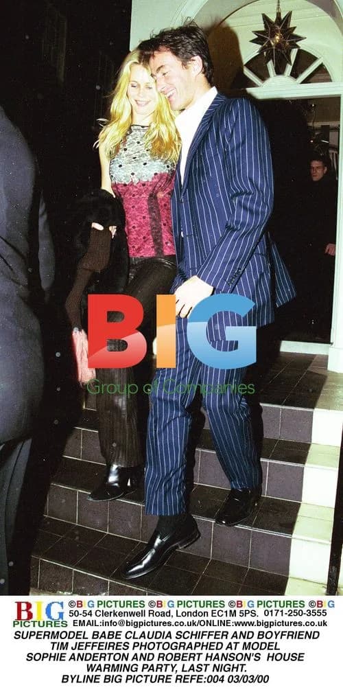 Claudia Schiffer and boyfriend at party