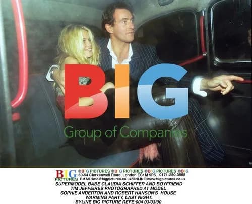 Claudia Schiffer and boyfriend at party