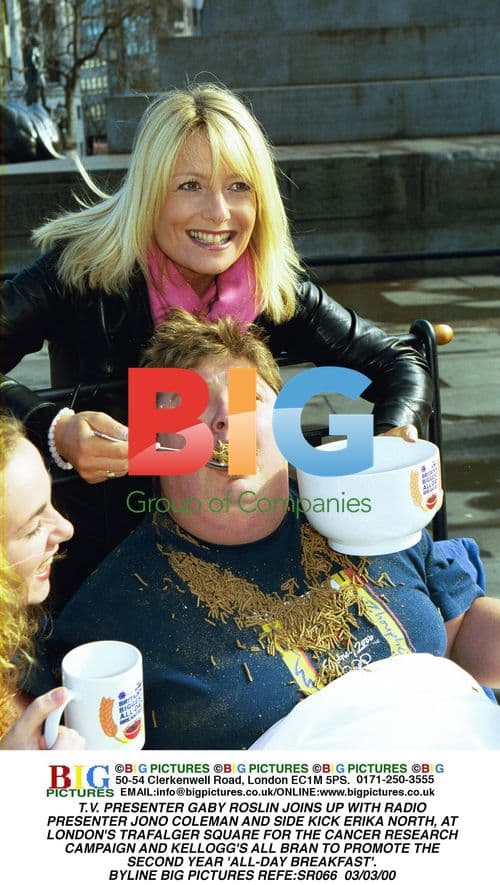 Gaby Roslin and Jono Coleman promote "All-Day Breakfast"