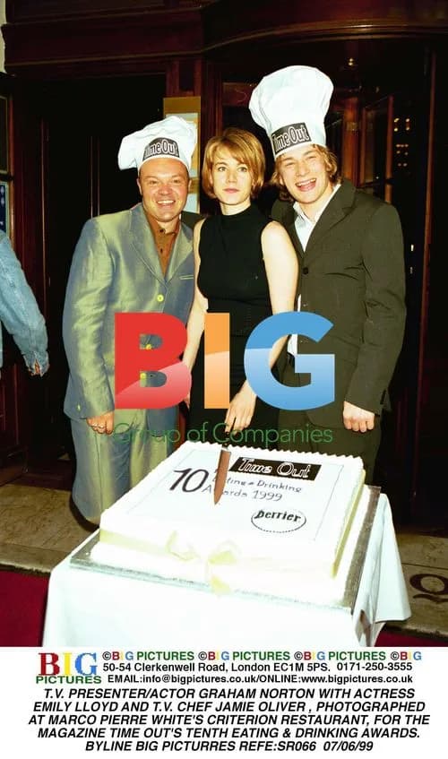 Graham Norton, Emily Lloyd & Jamie Oliver at Criterion Restaurant