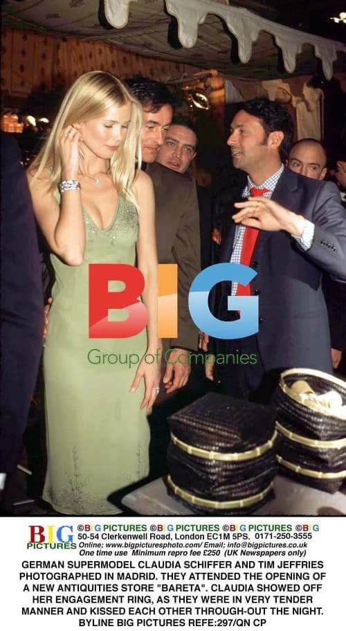 Claudia Schiffer and Tim Jeffries at Bareta Opening