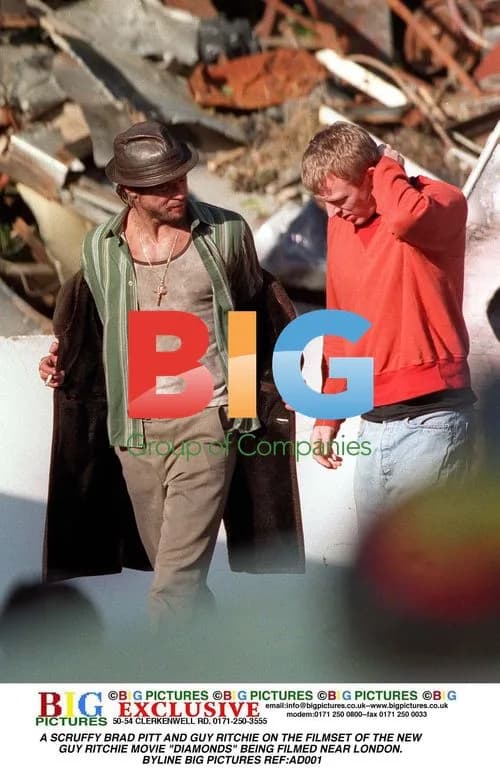 Brad Pitt and Guy Ritchie on 'Diamonds' film set
