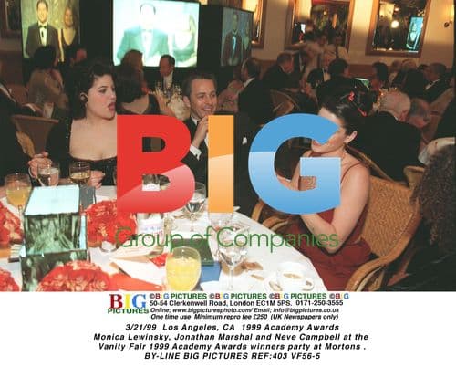 Monica Lewinsky, Jonathan Marshal and Neve Campbell at Vanity Fair Party