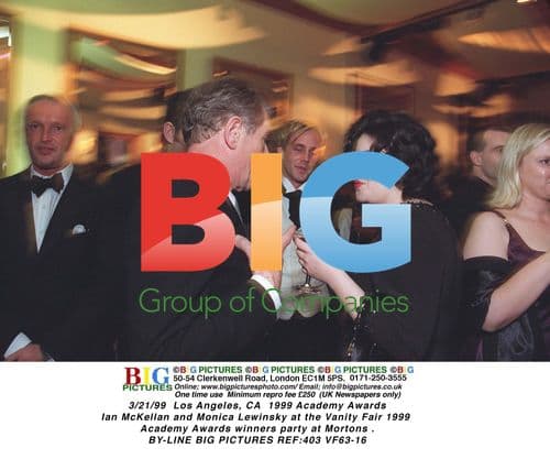 Ian McKellan and Monica Lewinsky at 1999 Oscars Party