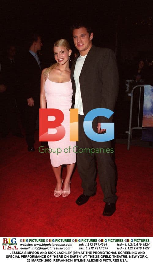 Jessica Simpson and Nick Lachey at "Here on Earth" Premiere