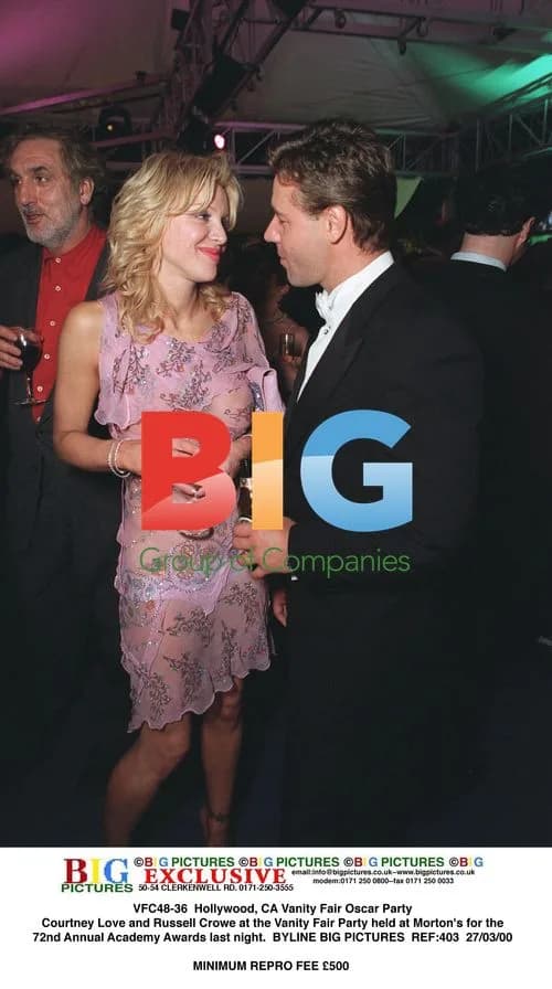 Courtney Love and Russell Crowe at Vanity Fair Oscar Party