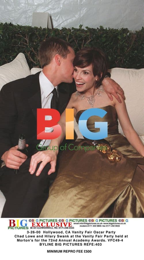 Chad Lowe and Hilary Swank at Vanity Fair Oscar Party