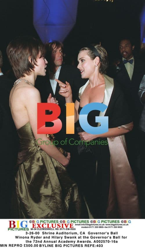Winona Ryder and Hilary Swank at Governor's Ball