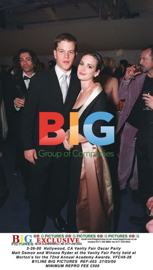 Matt Damon and Winona Ryder at Vanity Fair Oscar Party