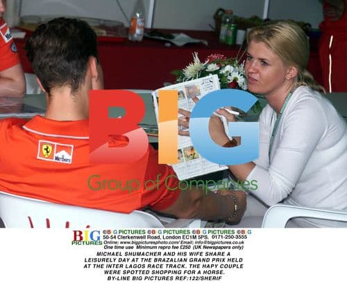 Schumacher and Wife at Brazilian Grand Prix