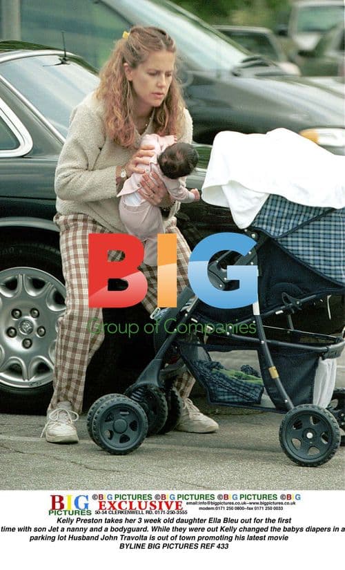 Kelly Preston out with baby Ella Bleu