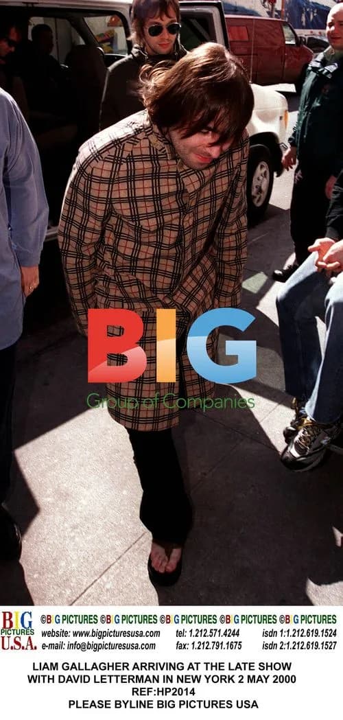 Liam Gallagher Arriving at Letterman Show