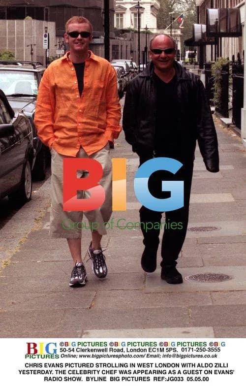 Chris Evans and Aldo Zilli out in London