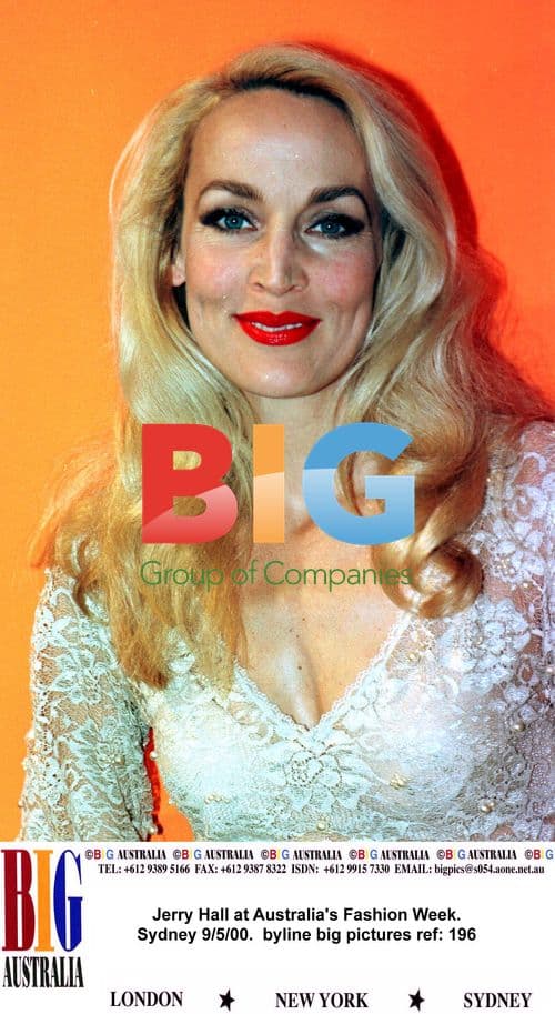Jerry Hall at Australia's Fashion Week