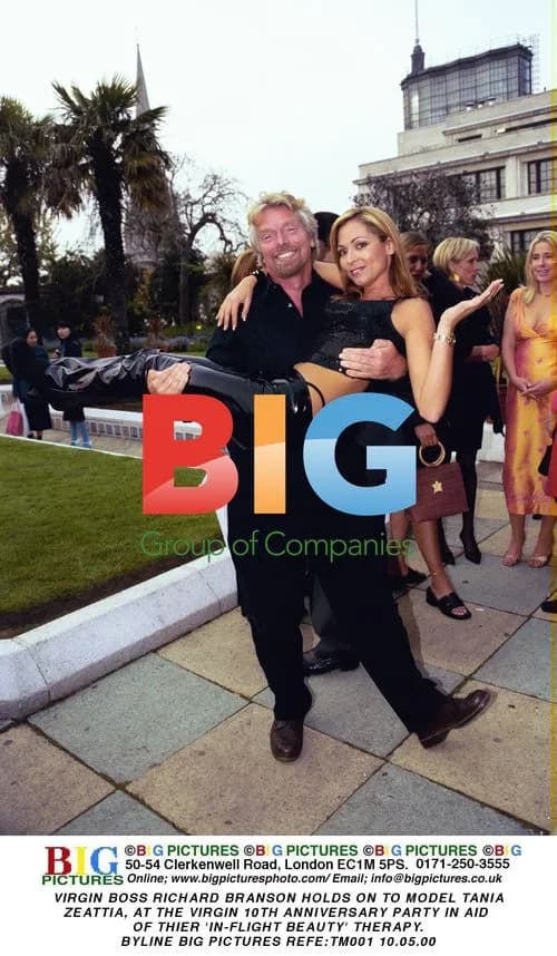 Richard Branson with model Tania Zeattia
