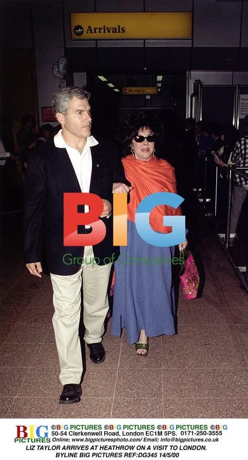 Liz Taylor arrives at Heathrow
