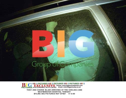 Tony and Cherie Blair Arrive at Hospital