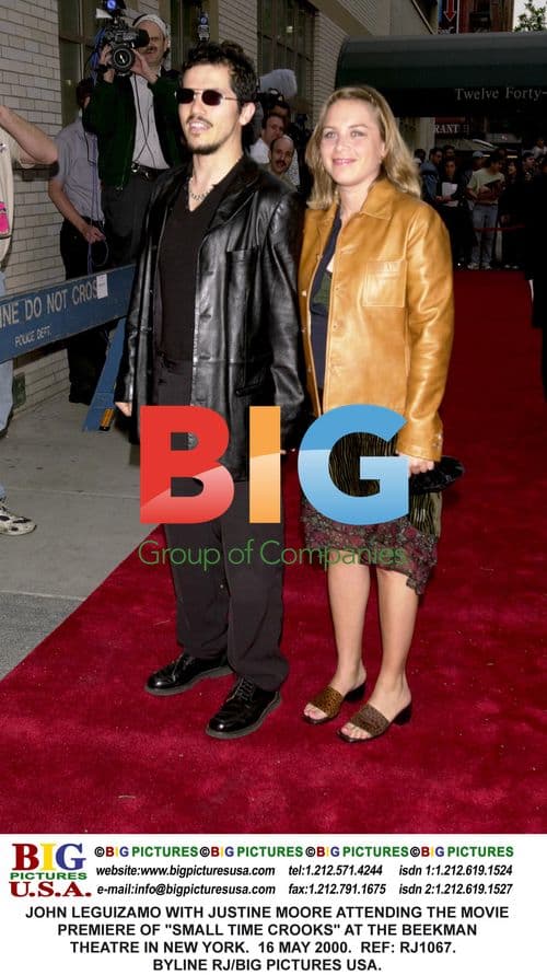 JOHN LEGUIZAMO and JUSTINE MOORE at "SMALL TIME CROOKS" premiere